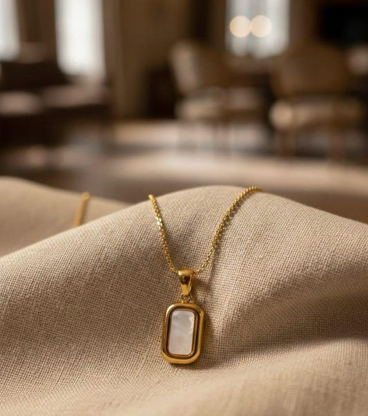 "Timeless White Minimalist NeckChain."