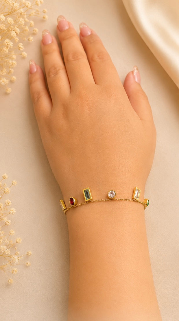 Rainbow charm bracelet