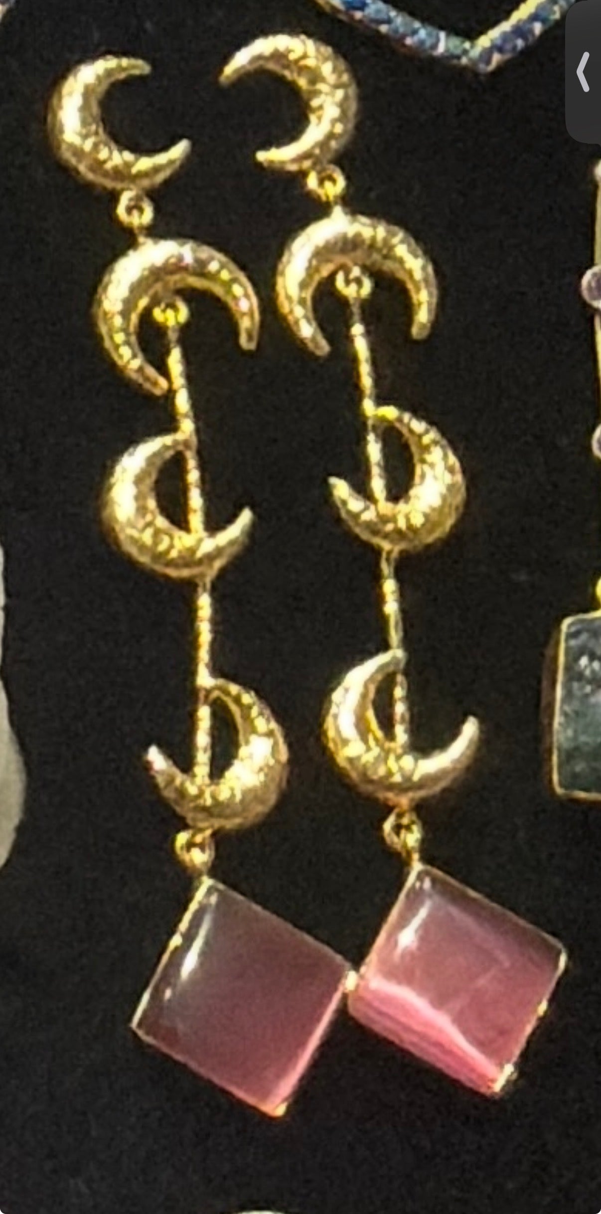 Golden Moonfall Dangle Earrings