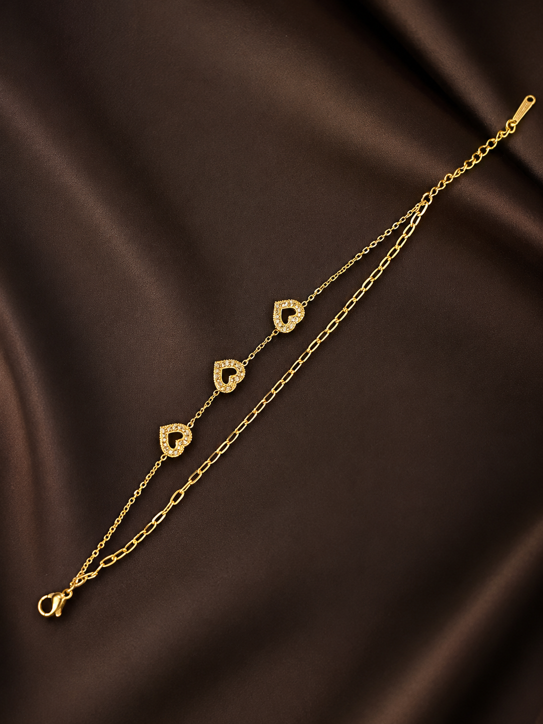Three heart bracelet