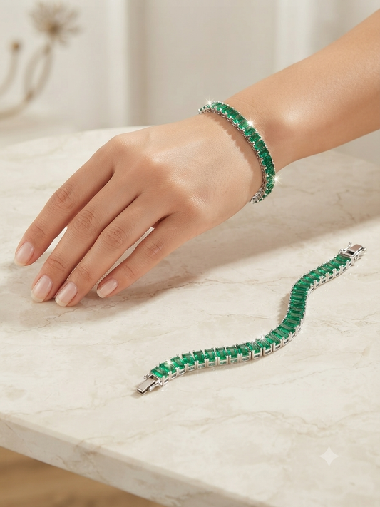 Green tennis bracelet