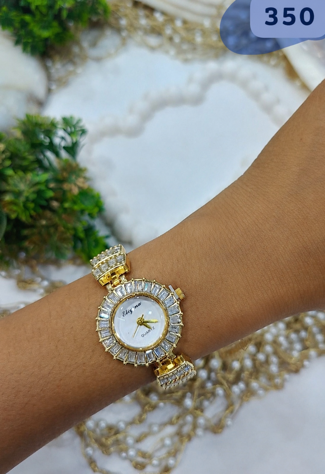 Luxurious diamond studded watch