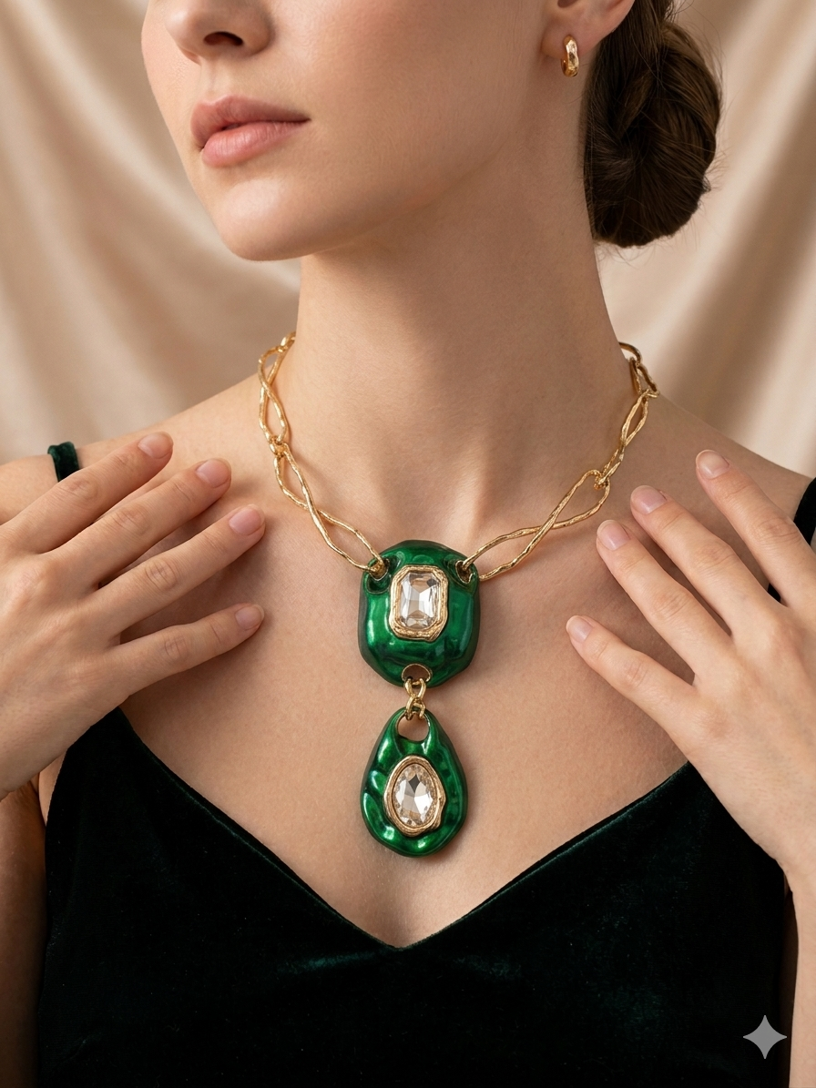 The Emerald Muse Hammered Choker