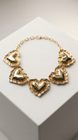 Golden Heart Statement Necklace