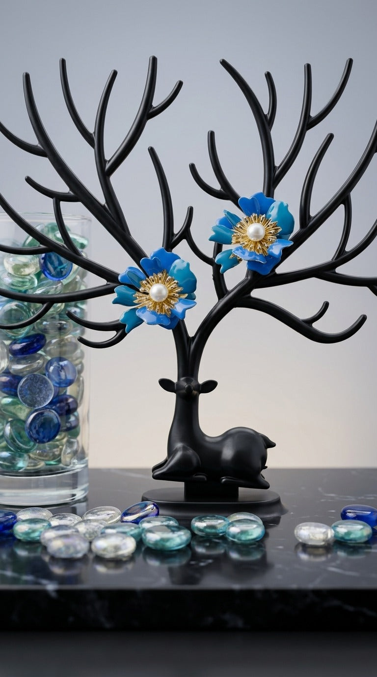 Blue Petal Elegance Earrings