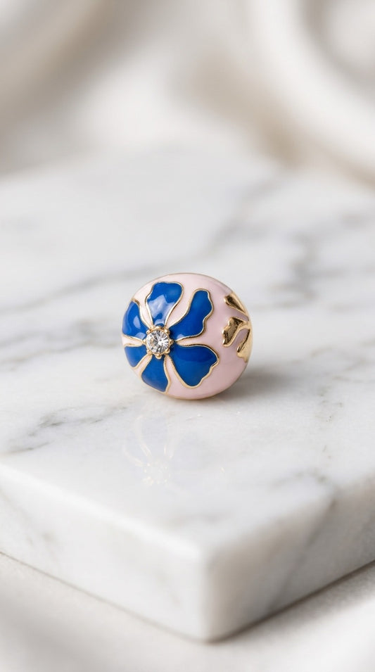 Blue Petal Elegance Ring