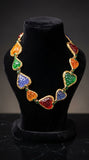 Rainbow Hearts Statement Necklace