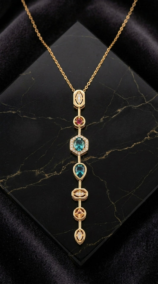 Celestial Cascade Drop Necklace