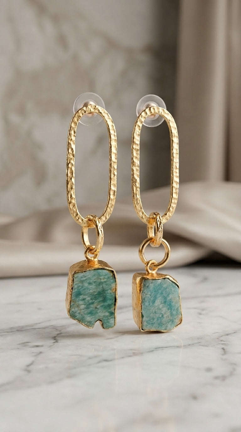 Azure Glow Drop Earrings