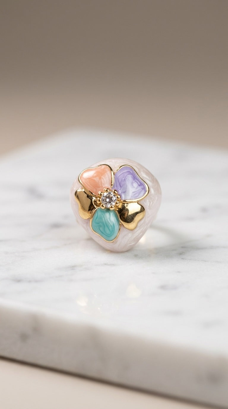 Pastel Bloom Pearl Ring