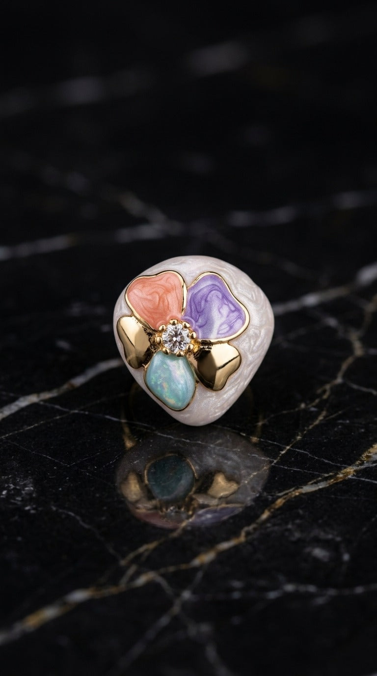 Pastel Bloom Pearl Ring