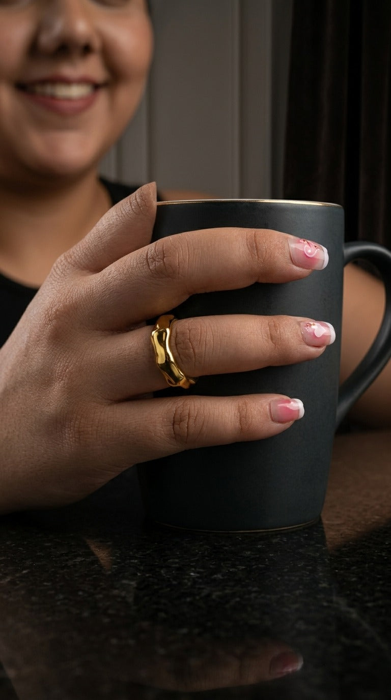 Golden Wave Ring