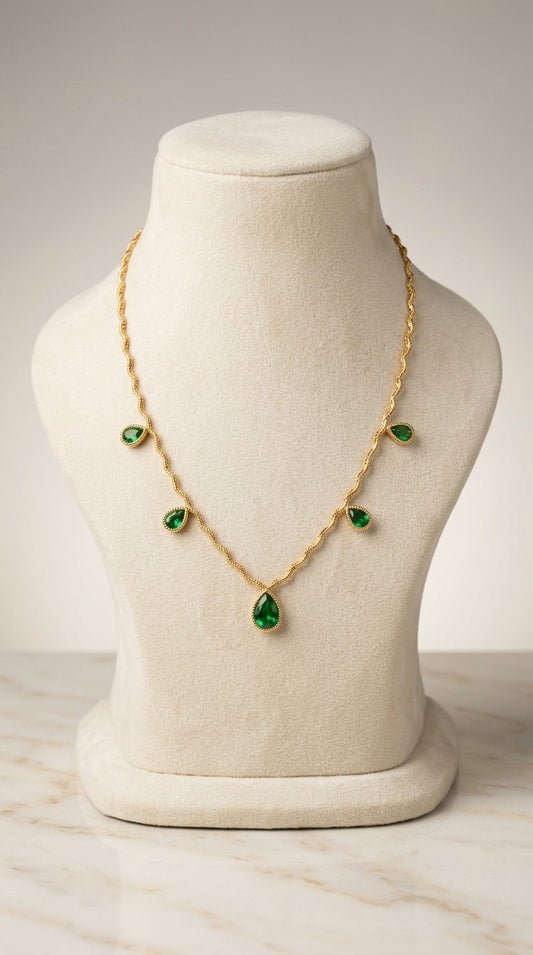 Emerald Grace Drop Necklace