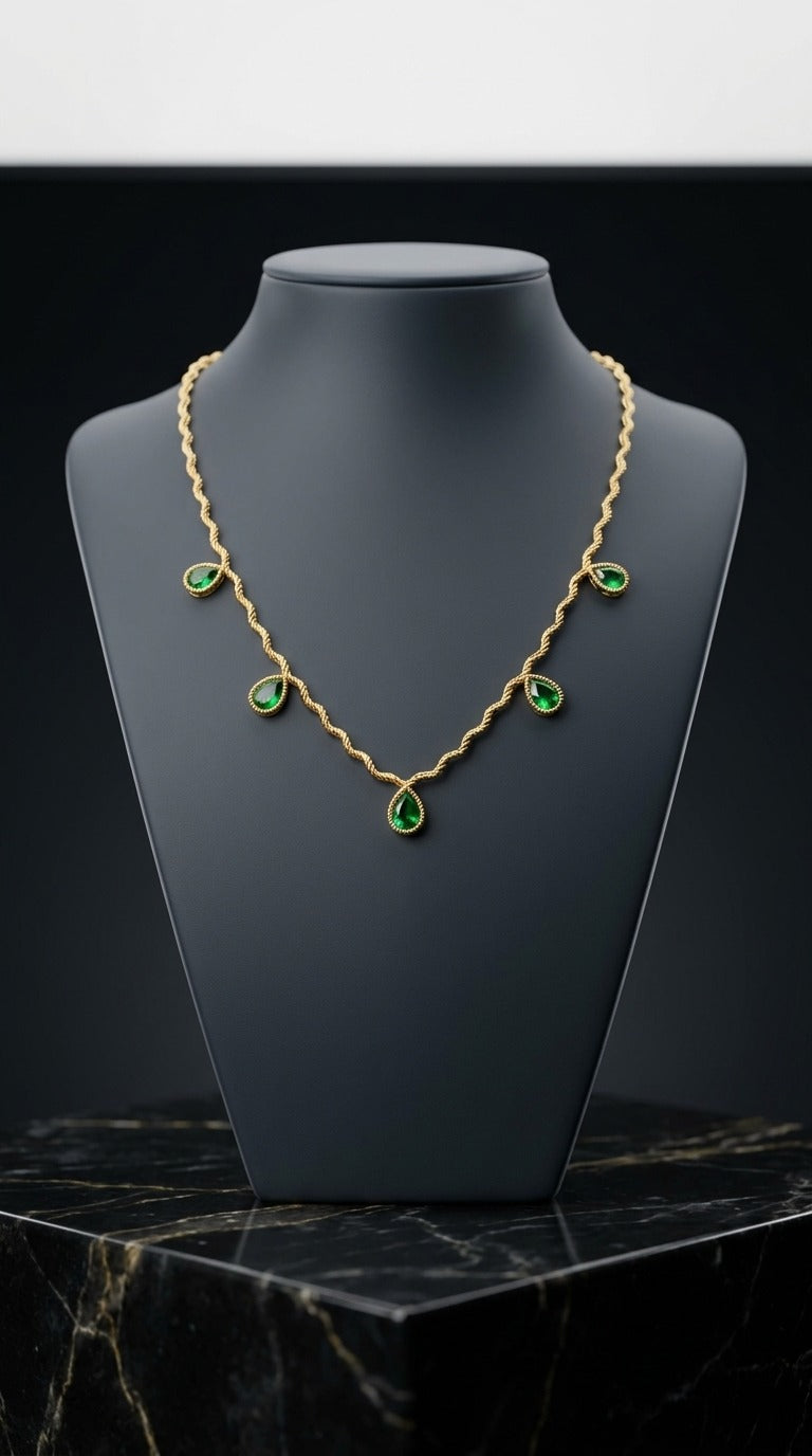 Emerald Grace Drop Necklace