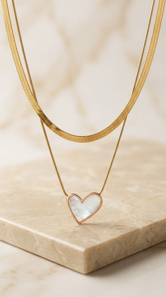 Golden Heart Layered Necklace