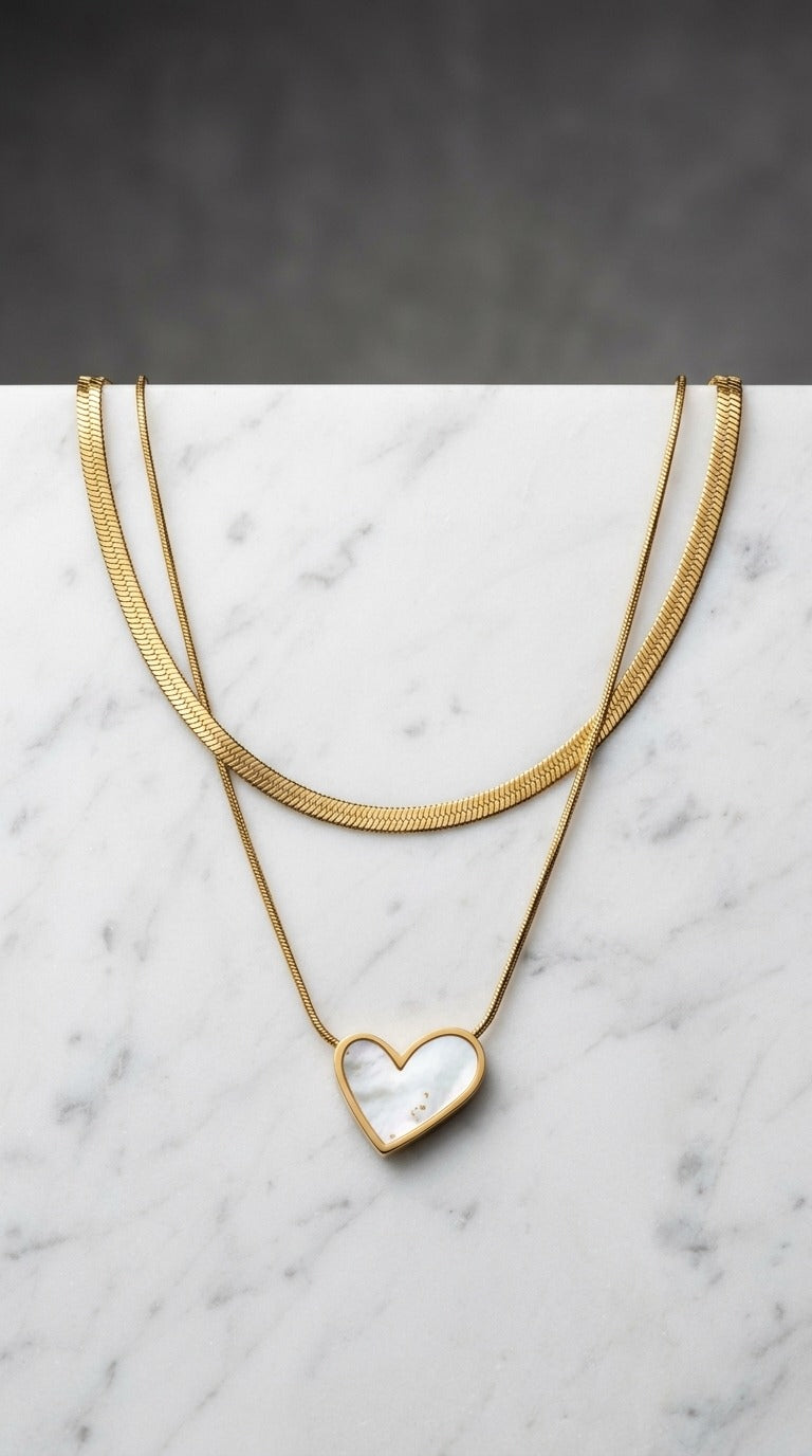 Golden Heart Layered Necklace