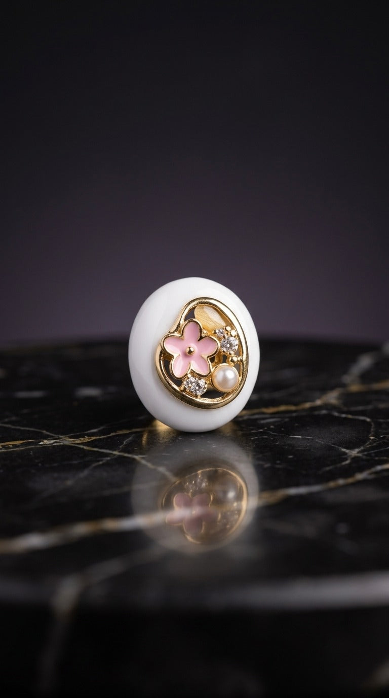 Blush Blossom Pearl Ring
