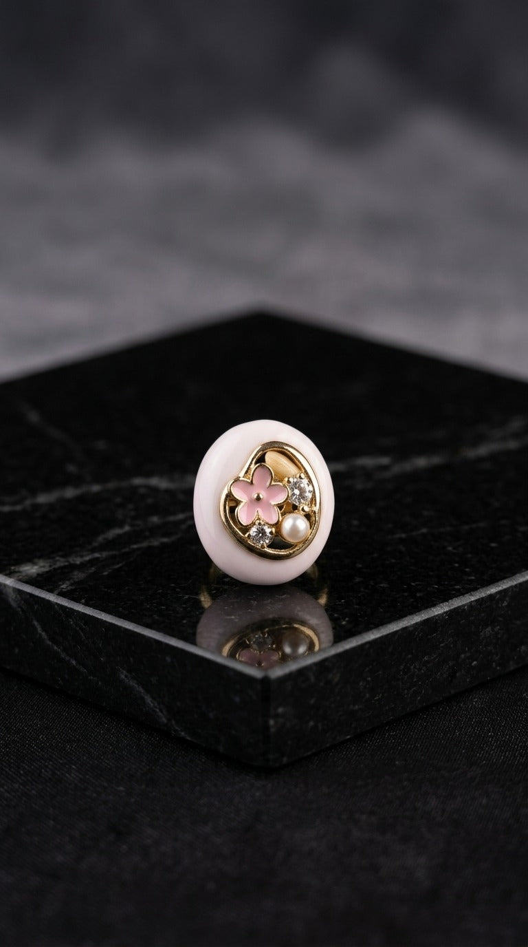 Blush Blossom Pearl Ring