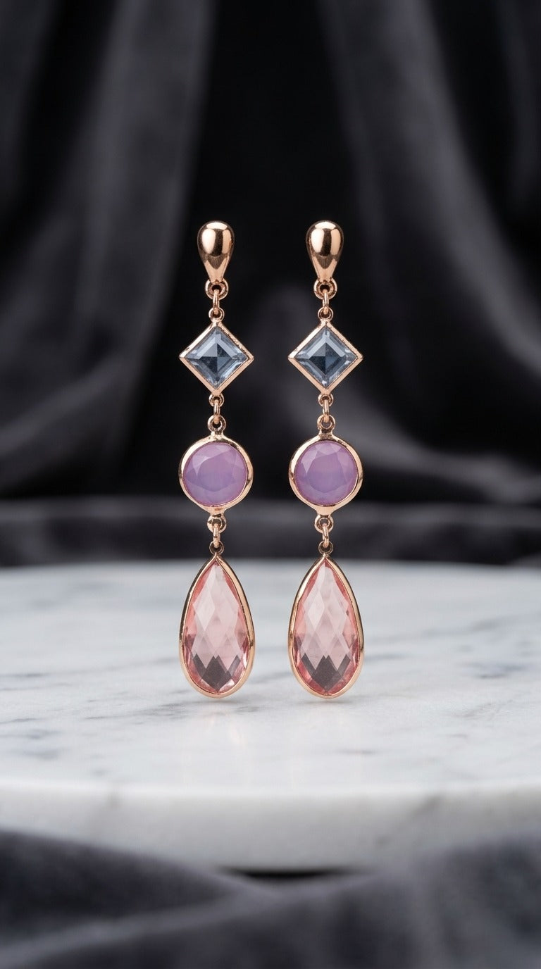 Blush Elegance Drop Earrings