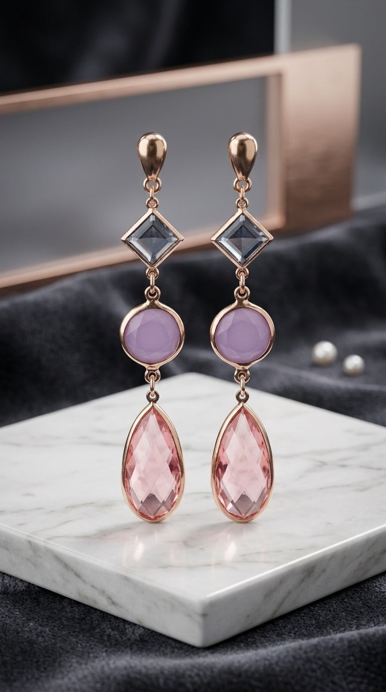 Blush Elegance Drop Earrings