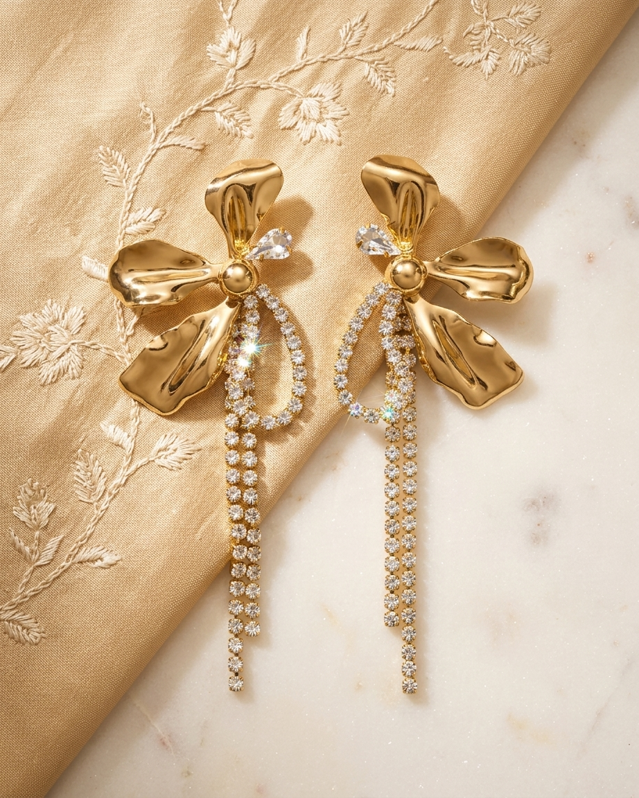 Golden Bloom Cascade Earrings
