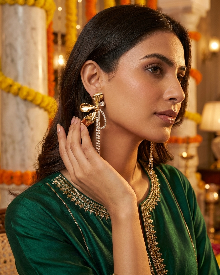 Golden Bloom Cascade Earrings
