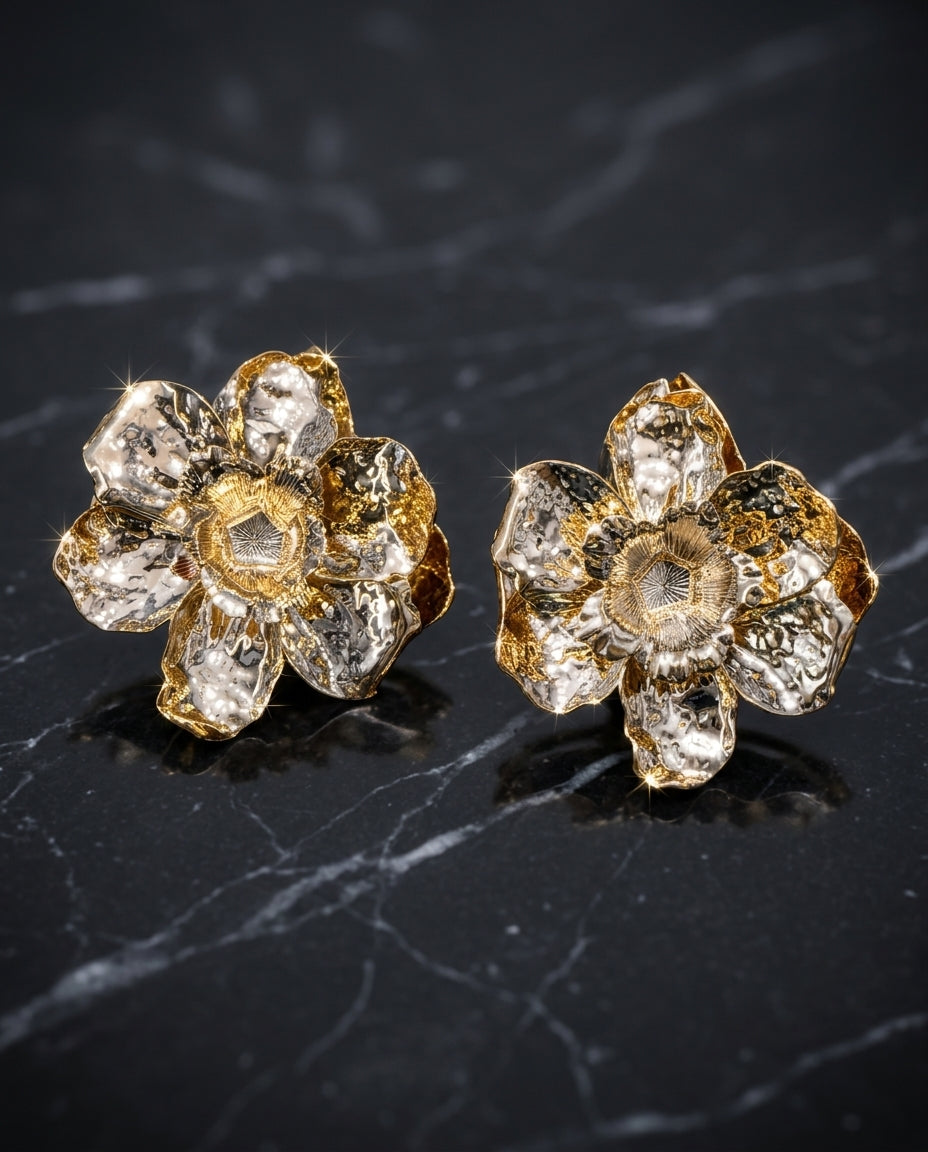 "The Aurelia Crinkled Bloom Studs"