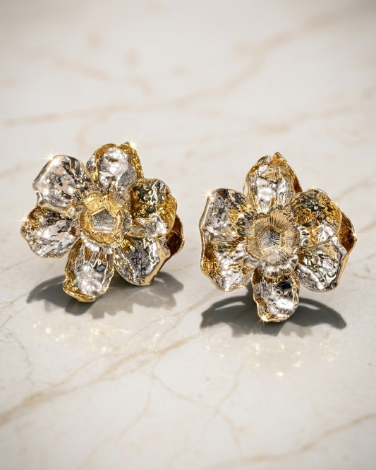 "The Aurelia Crinkled Bloom Studs"