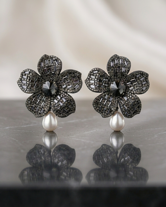 "The Midnight Petal Pearl Drops"