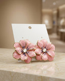 "The Blush Orchid Enamel Studs"
