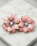 "The Blush Orchid Enamel Studs"