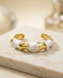 "The Ivory Bamboo Gilded Cuff"