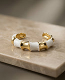 "The Ivory Bamboo Gilded Cuff"