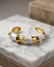 "The Ivory Bamboo Gilded Cuff"