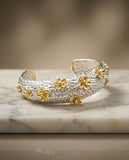 "The Gilded Meadow Hammered Cuff"