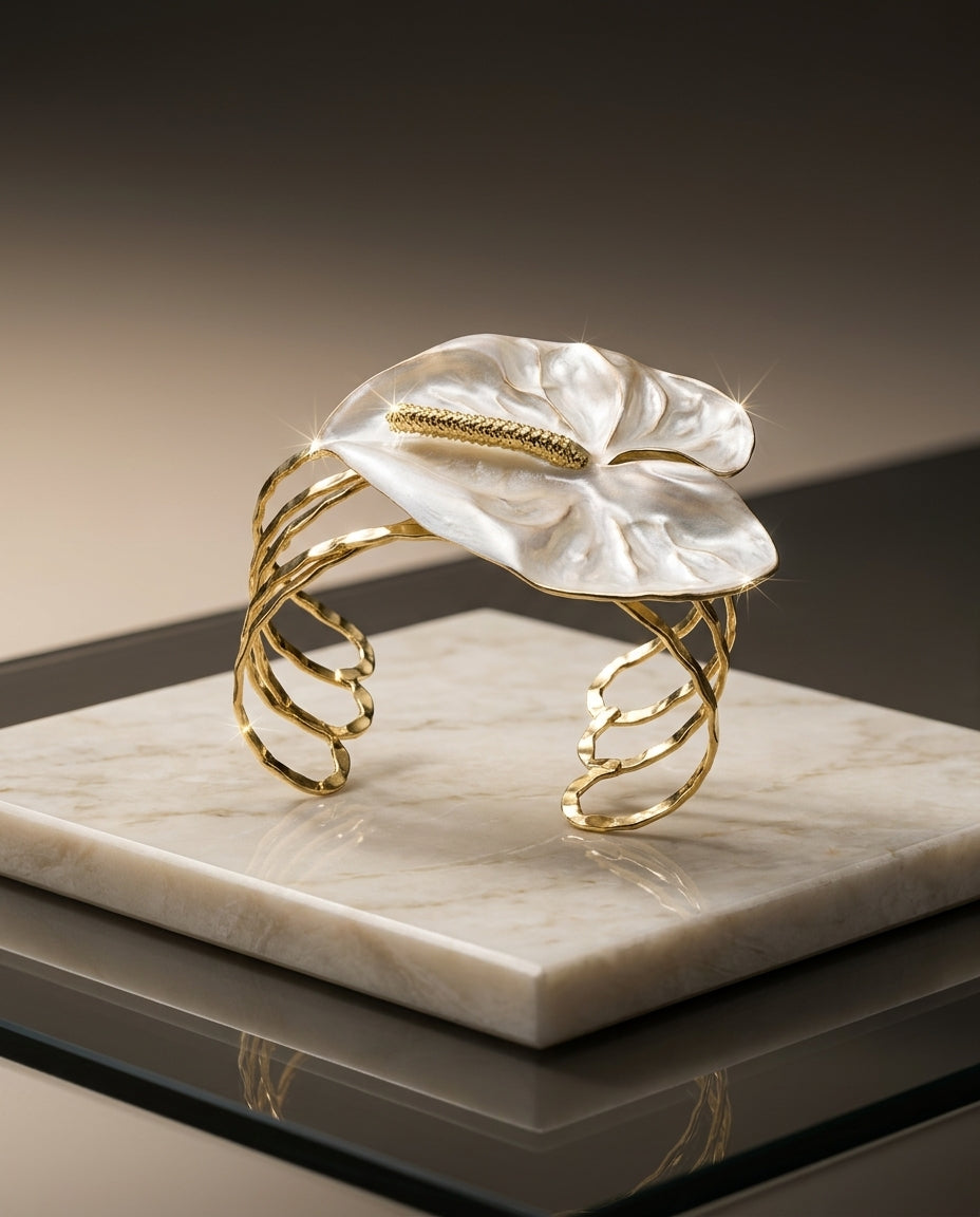"The Big Leaf Enamel Cuff"