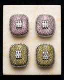 "Imperial Gaze Colored Diamond Cluster Earrings."
