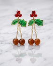 "Whimsical Cherry Berry Drop Earrings"