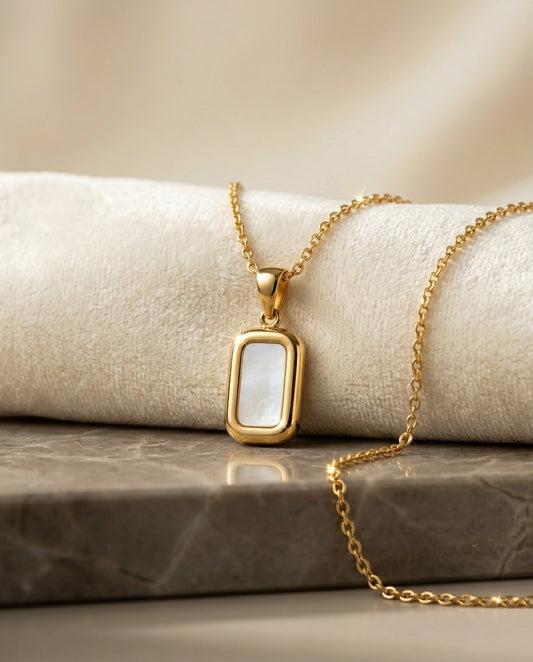 "Timeless White Minimalist NeckChain."