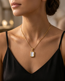 "Timeless White Minimalist NeckChain."