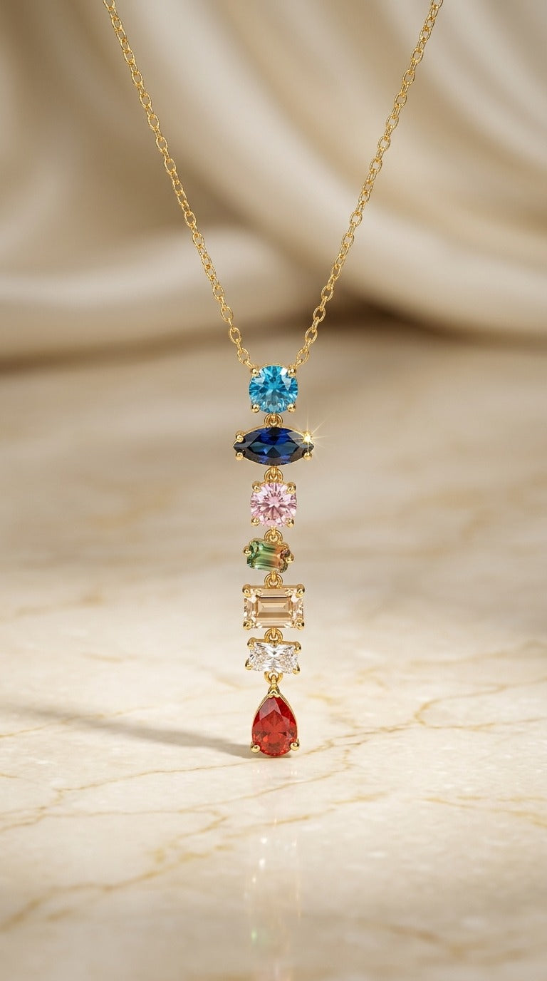 Rainbow Luxe Drop Necklace