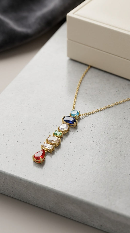 Rainbow Luxe Drop Necklace
