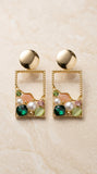 Emerald Mosaic Frame Earrings