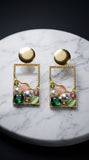 Emerald Mosaic Frame Earrings
