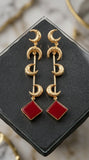 Golden Moonfall Dangle Earrings