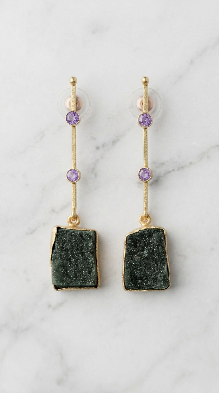 Violet Aura Drop Earrings