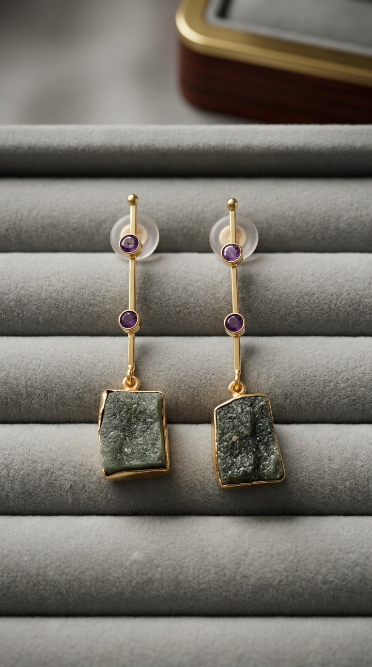 Violet Aura Drop Earrings