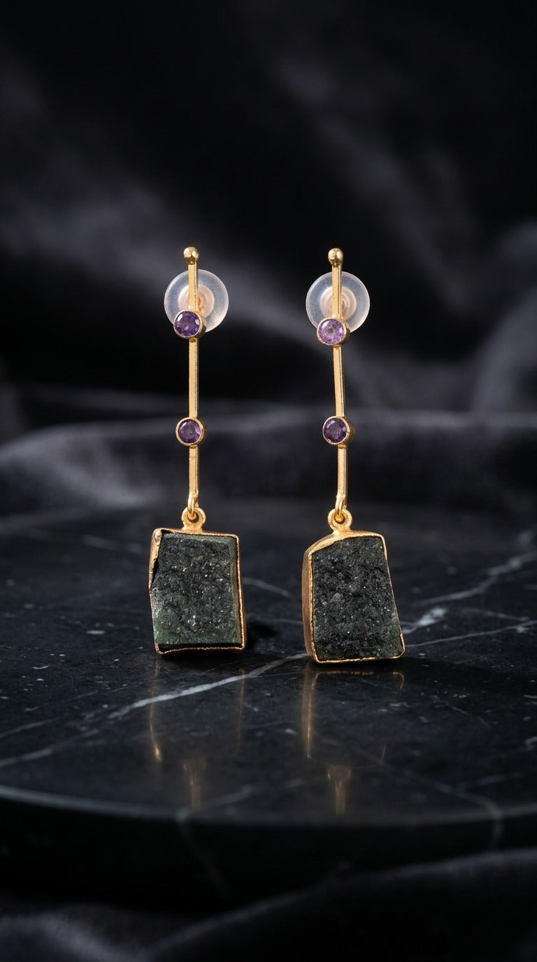 Violet Aura Drop Earrings