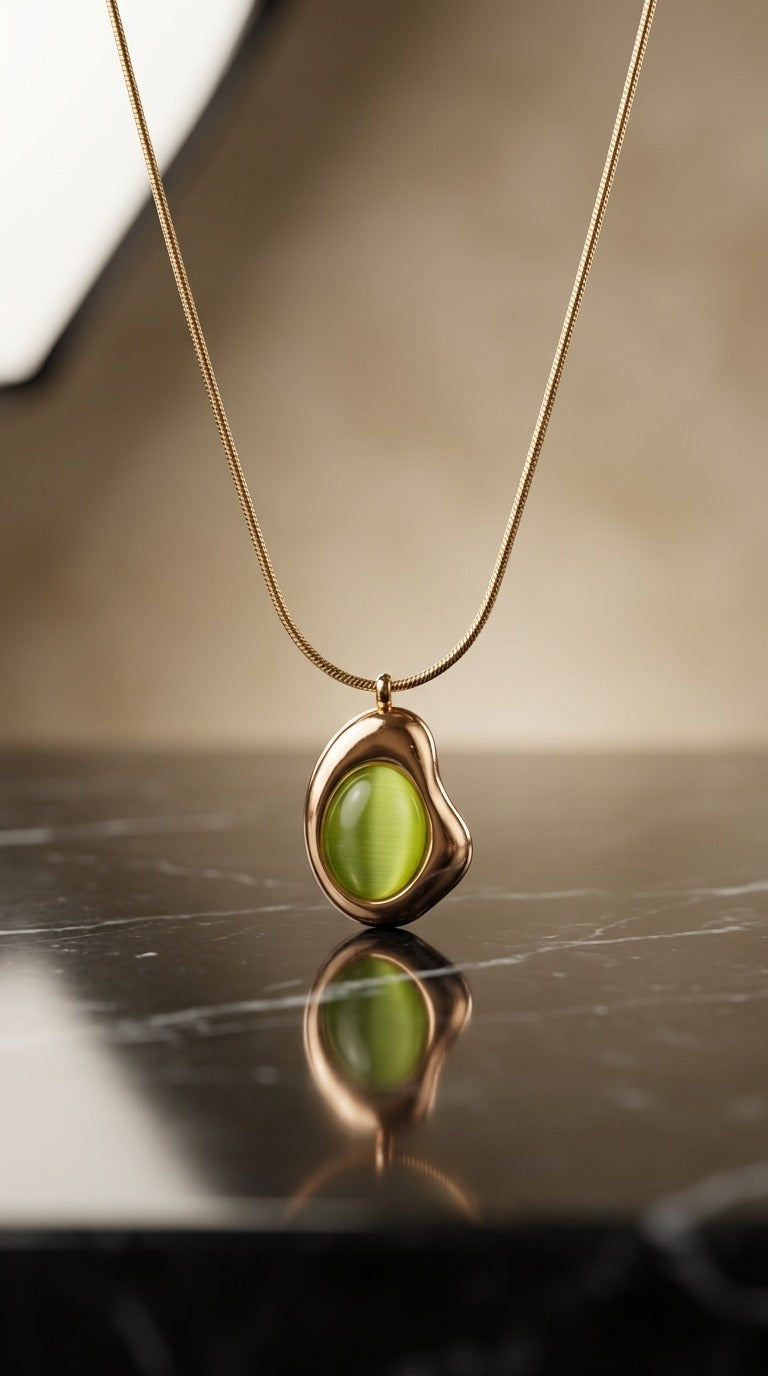 Emerald Aura Minimal Necklace